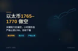 2026-07-09 01:23:21 以太币1765-1770做空，止损1785。