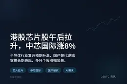 港股芯片股午后拉升，中芯国际涨8%