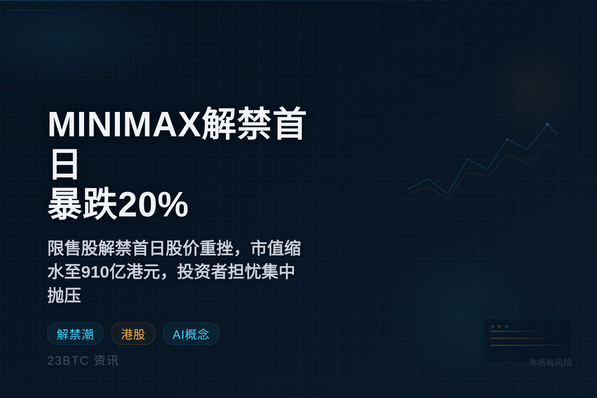 MINIMAX解禁首日暴跌20%,市值缩水至910亿港元插图1 MINIMAX解禁首日暴跌20%,市值缩水至910亿港元