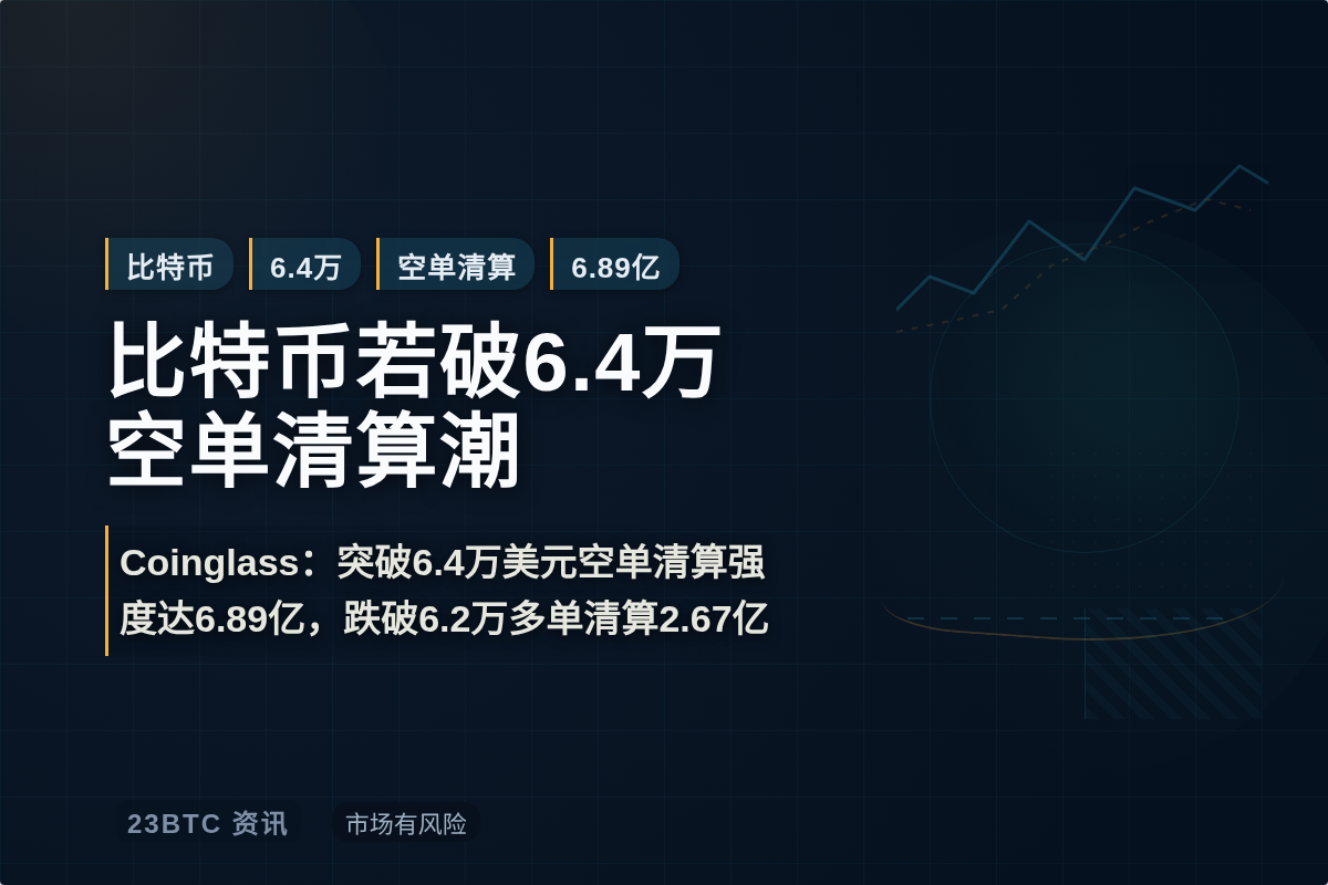 若比特币突破6.4万 空单清算6.89亿插图1 若比特币突破6.4万 空单清算6.89亿