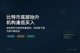 比特币底部抬升，机构逢低买入