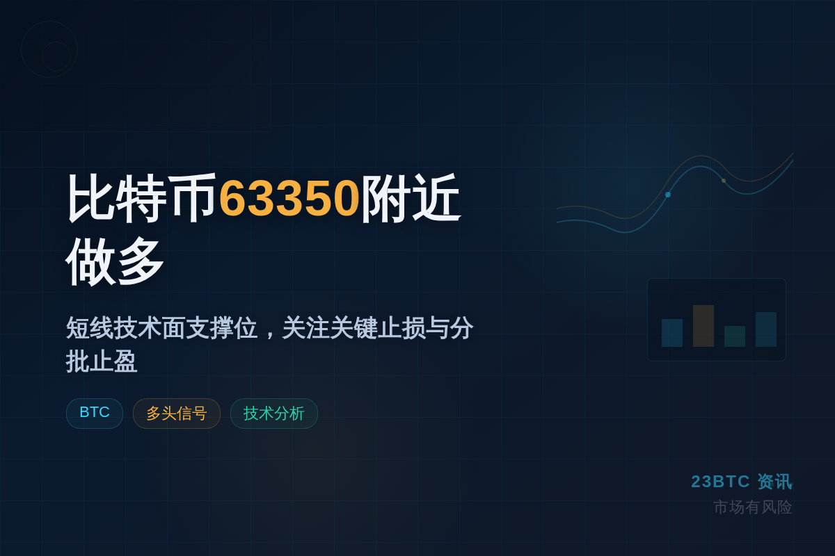 比特币63350附近做多，止损62800