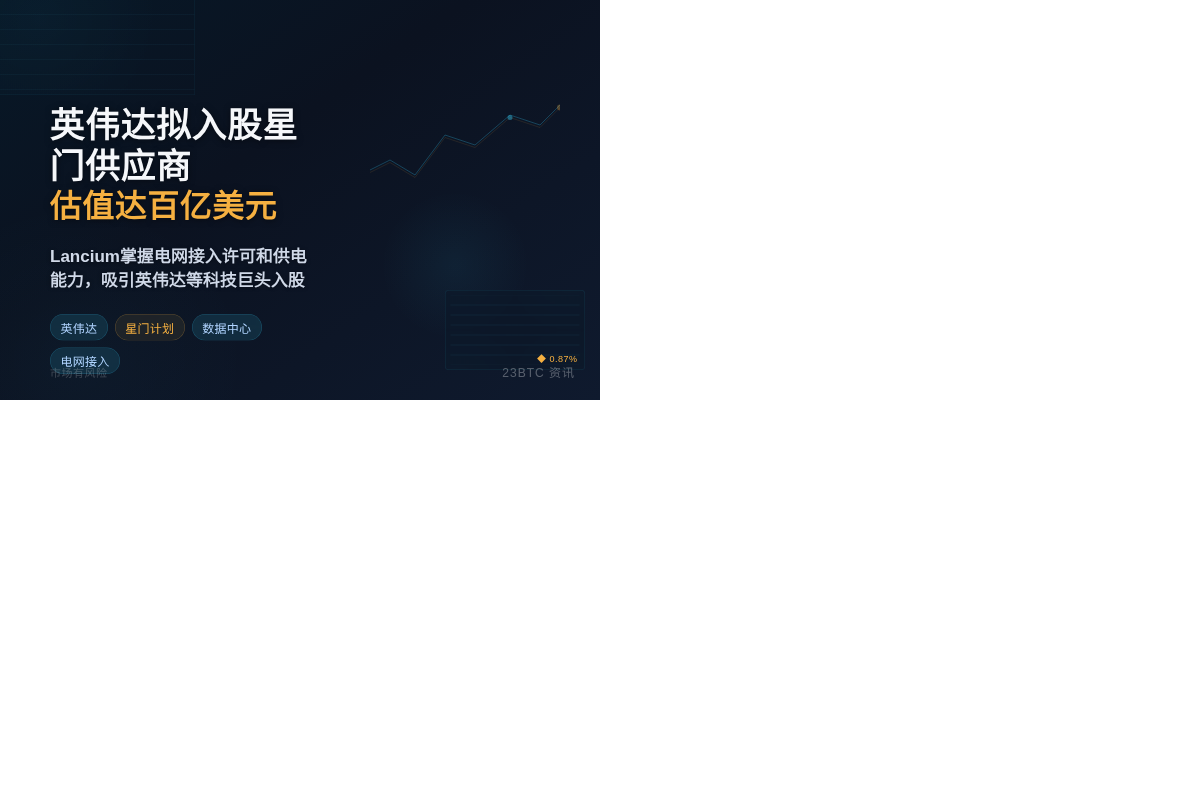 英伟达拟入股星门供应商,估值或达百亿美元插图1 英伟达拟入股星门供应商,估值或达百亿美元