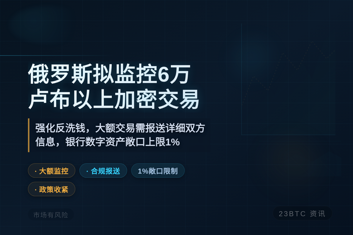 俄罗斯拟监控6万卢布以上加密交易