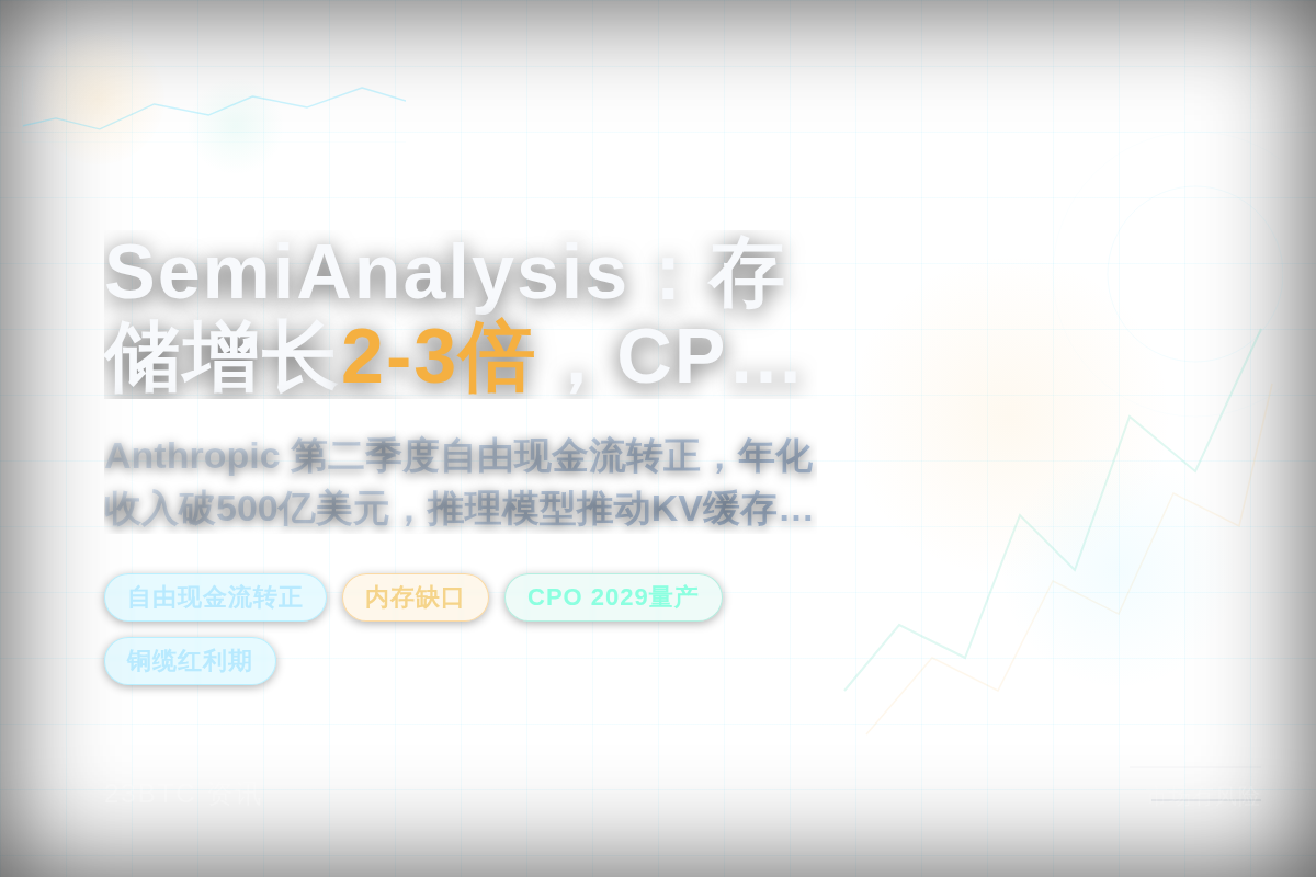 SemiAnalysis:存储增长2-3倍,CPO量产推迟至插图1 SemiAnalysis:存储增长2-3倍,CPO量产推迟至