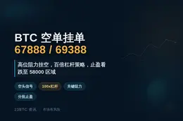 2026-07-10 09:36:33 BTC空单挂单策略：67888/69388