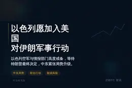 以色列愿加入美国对伊朗军事行动，正待特朗普决定。