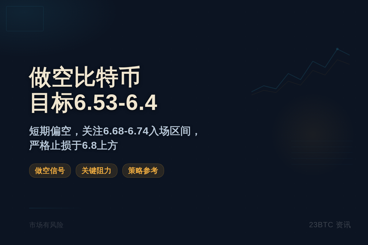做空比特币，目标6.53-6.4