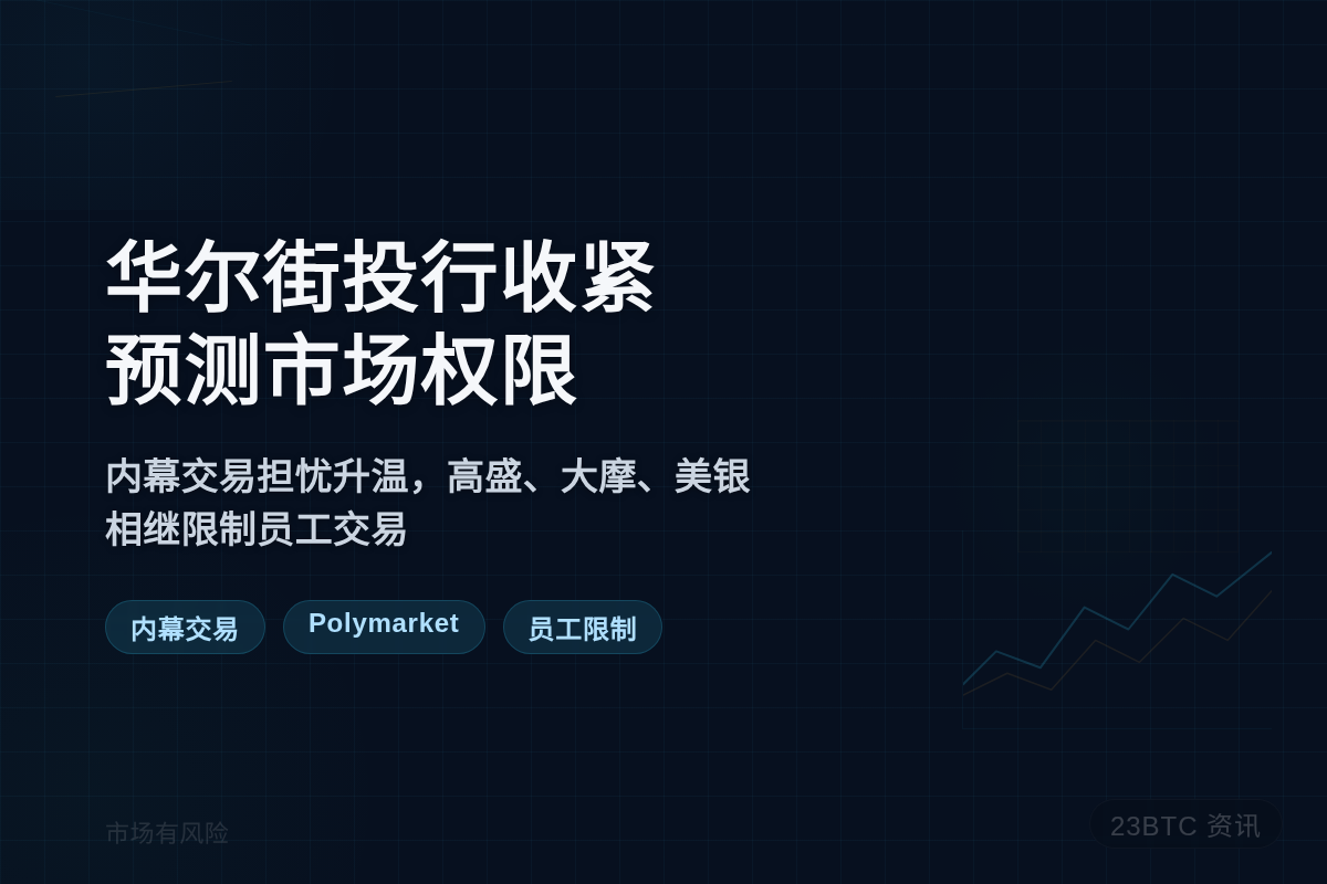 华尔街投行因内幕交易收紧员工预测市场权限
