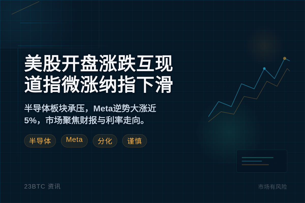 美股开盘涨跌互现：道指微涨，纳指下滑
