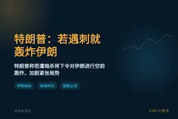 特朗普：若遇刺就轰炸伊朗
