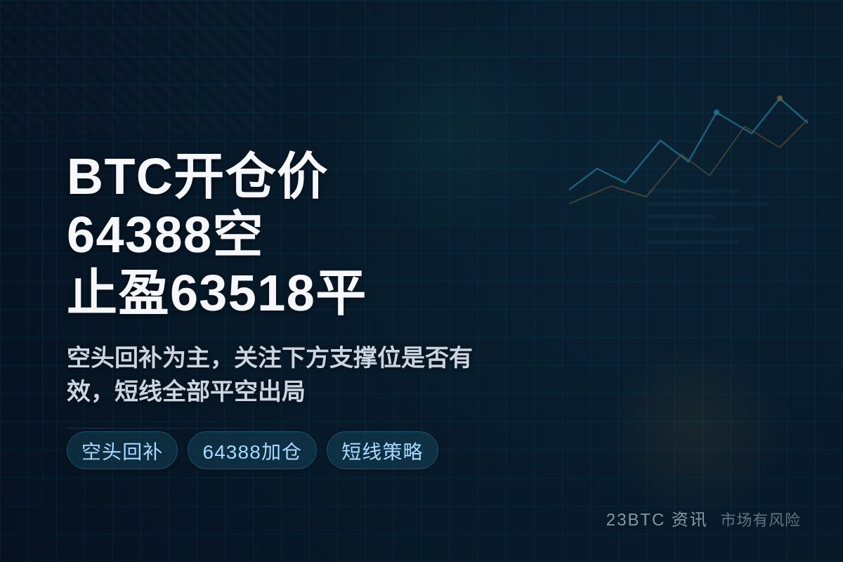 2026-07-10 17:35:46 BTC开仓价64388空,止盈63518平插图1 BTC开仓价64388空,止盈63518平