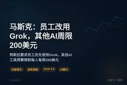 马斯克：员工改用Grok，其他AI周限200美元