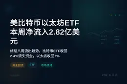 美比特币以太坊ETF本周净流入2.82亿美元