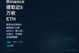 巨鲸从Binance提取近5万枚ETH，价值8430万美元