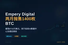 Empery Digital 两月抛售1400枚BTC