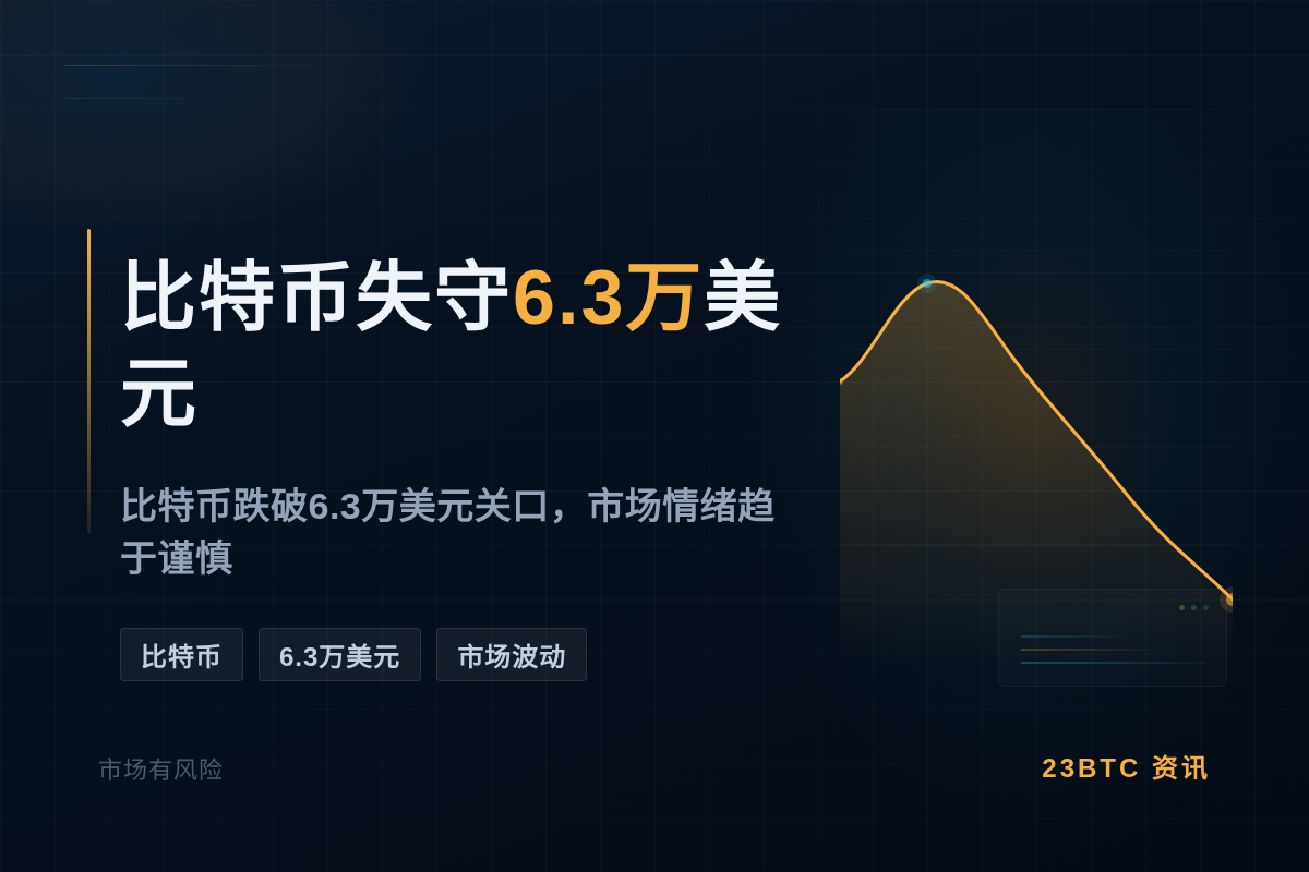 比特币失守6.3万美元插图1 比特币失守6.3万美元