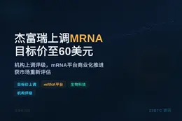 杰富瑞上调MRNA目标价至60美元