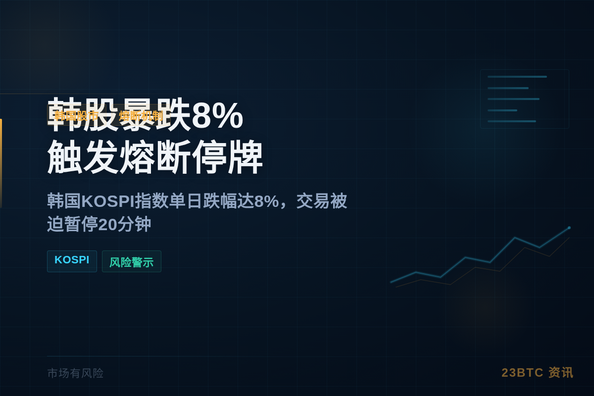韩股暴跌8%触发熔断停牌插图1 韩股暴跌8%触发熔断停牌