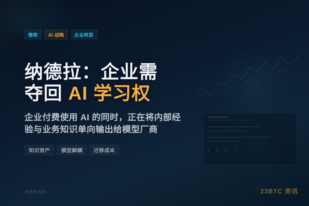 微软CEO:企业需夺回AI学习权插图1 微软CEO:企业需夺回AI学习权