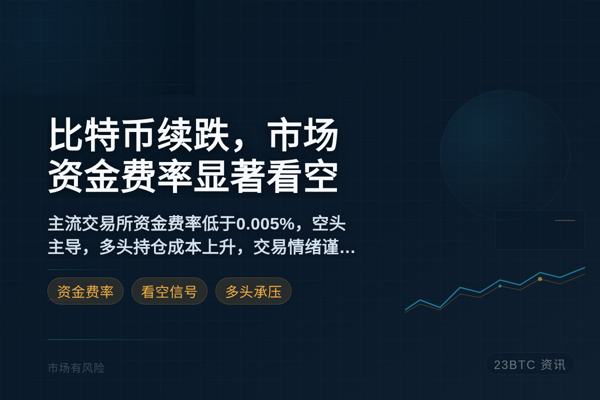 比特币续跌，市场资金费率显著看空