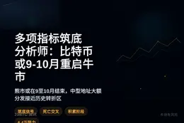 多项指标筑底，分析师：比特币或9-10月重启牛市