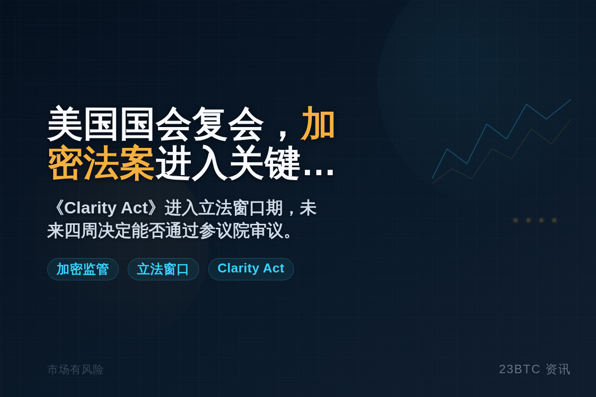 美国国会复会，加密法案进入关键窗口