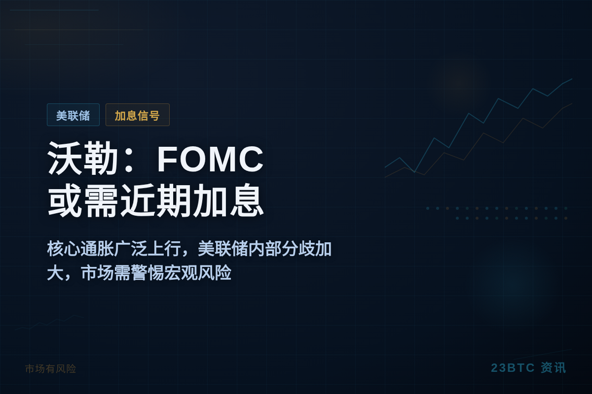 美联储理事沃勒:FOMC或需近期加息插图1 美联储理事沃勒:FOMC或需近期加息