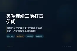 美军连续三晚打击伊朗