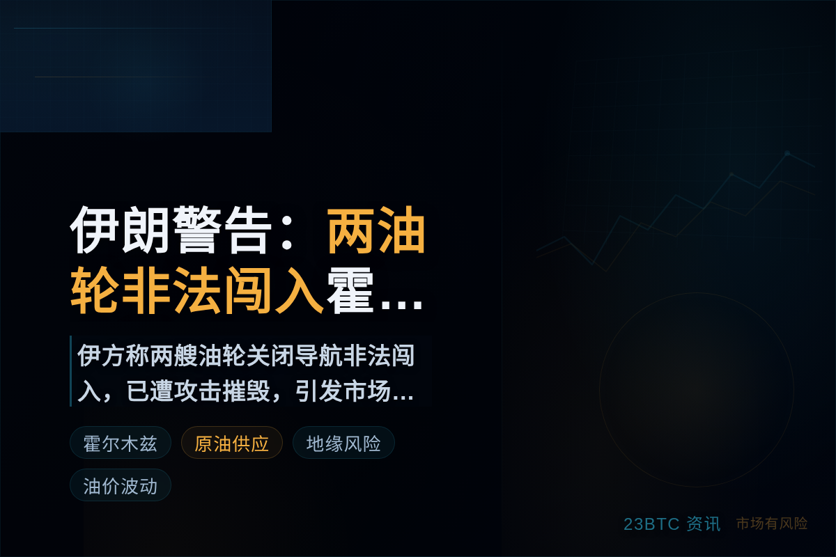 伊朗警告：两油轮非法闯入霍尔木兹