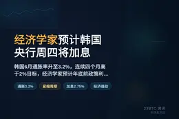 经济学家预计韩国央行周四将加息