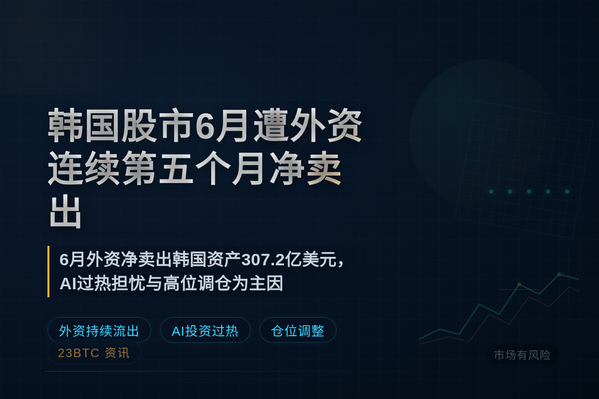 韩国股市6月遭外资连续第五个月净卖出插图1 韩国股市6月遭外资连续第五个月净卖出