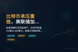 比特币承压重挫，美联储加息预期升温
