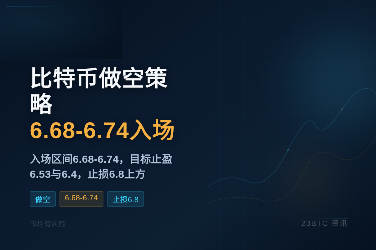 2026-07-14 16:13:21 比特币做空策略：6.68-6.74入场
