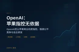 OpenAI：苹果指控无依据