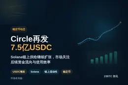 Circle再发7.5亿USDC至SOLana