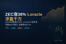 ZEC涨38% Loracle浮盈千万