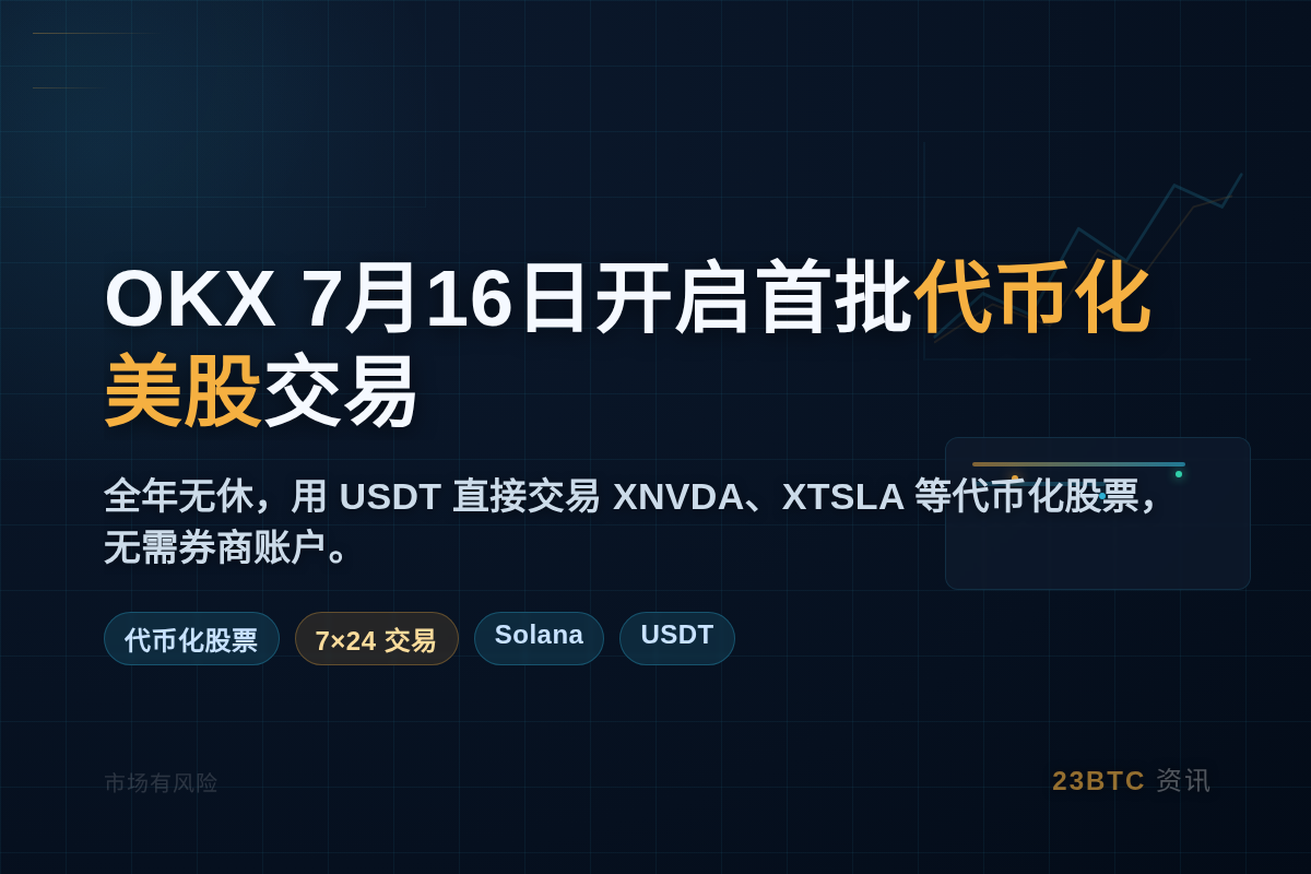 OKX 7月16日开启首批代币化美股交易插图1 OKX 7月16日开启首批代币化美股交易