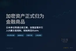 日本参议院通过法案，加密资产归为金融商品