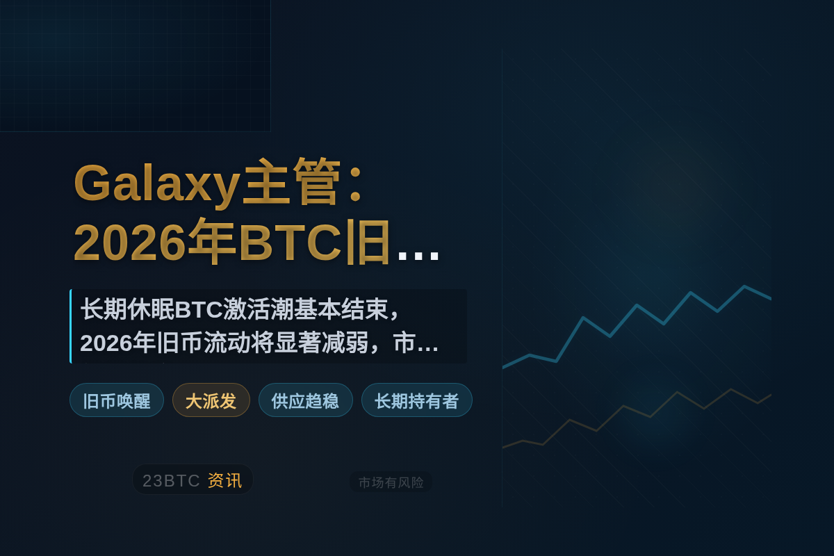 Galaxy主管:2026年BTC旧币唤醒量或不足去年一半插图 Galaxy主管:2026年BTC旧币唤醒量或不足去年一半