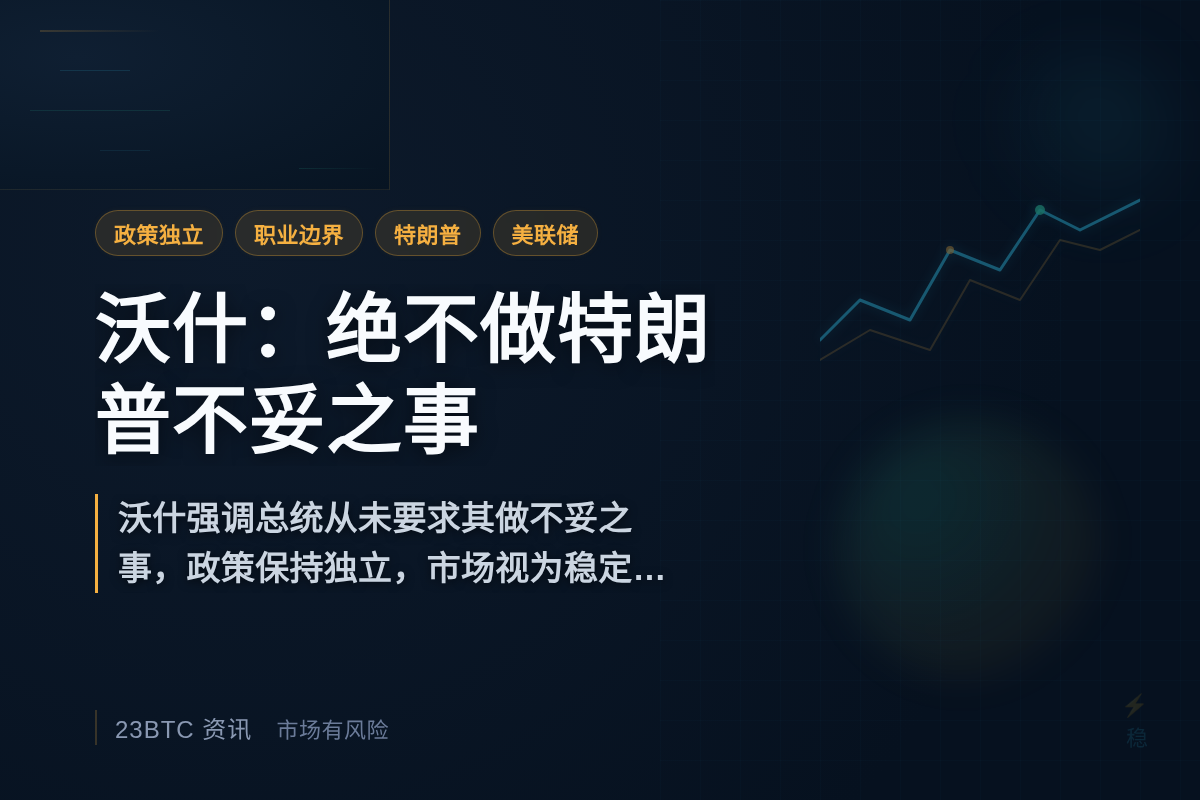 沃什：绝不做特朗普不妥之事