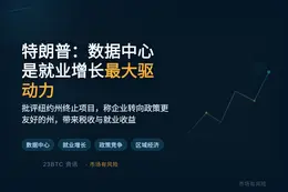 特朗普：数据中心是就业增长最大驱动力