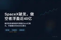 SpaceX破发，做空者浮盈近40亿
