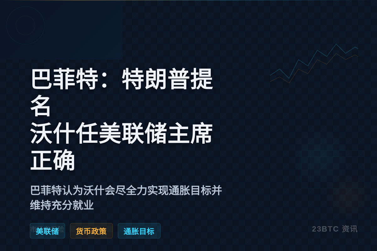 巴菲特:特朗普提名沃什任美联储主席正确插图1 巴菲特:特朗普提名沃什任美联储主席正确