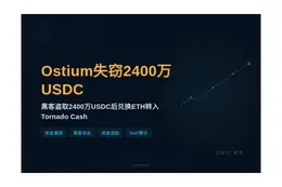 派盾：Ostium失窃2400万USDC，黑客换ETH转入T
