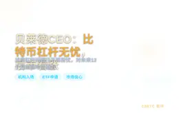 贝莱德CEO：比特币杠杆无忧，后市看涨