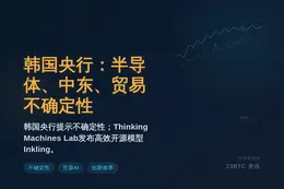 韩国央行：半导体、中东、贸易存不确定性