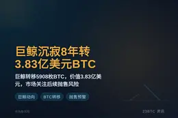 巨鲸沉寂8年转3.83亿美元BTC