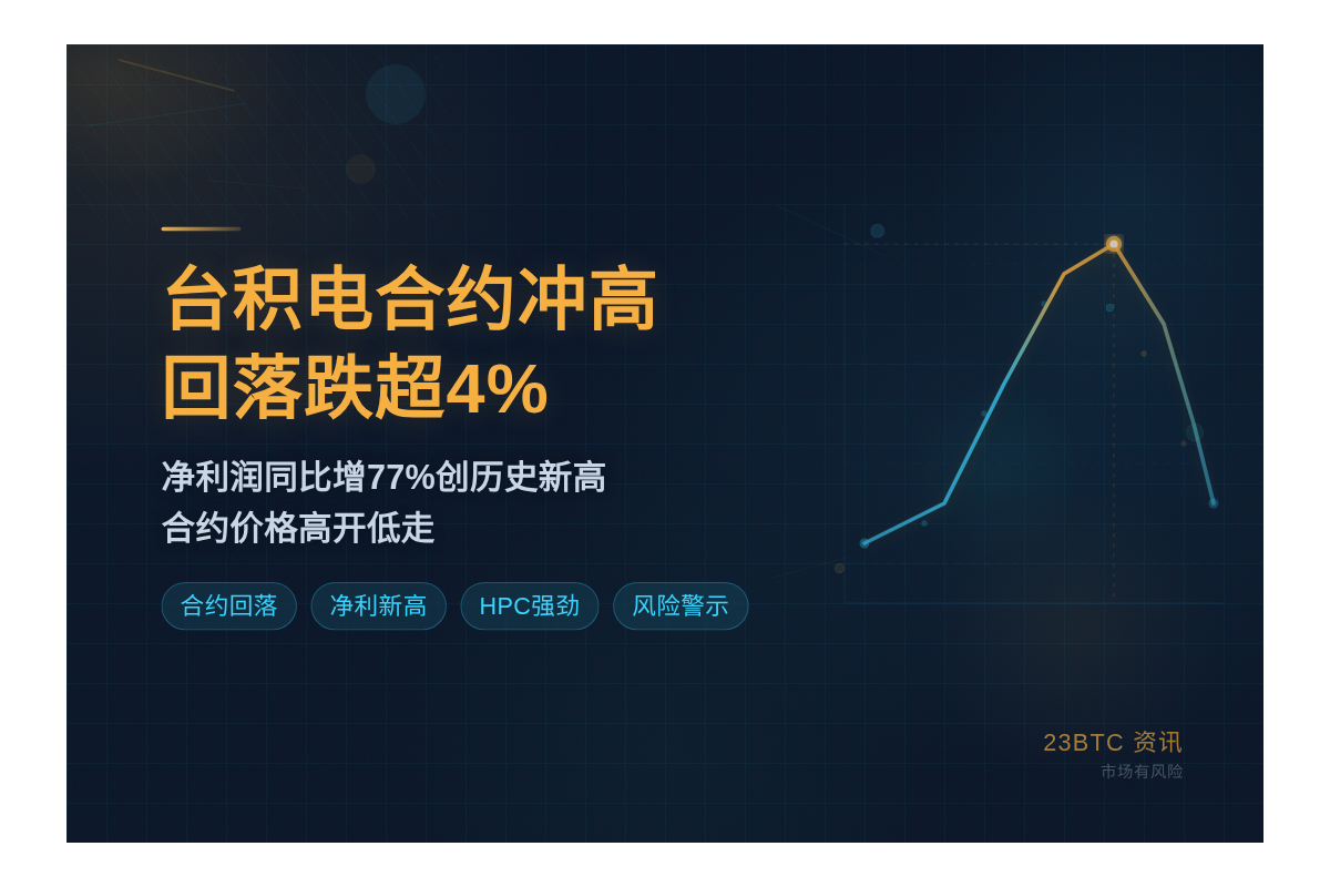 台积电合约冲高回落跌超4%插图1 台积电合约冲高回落跌超4%