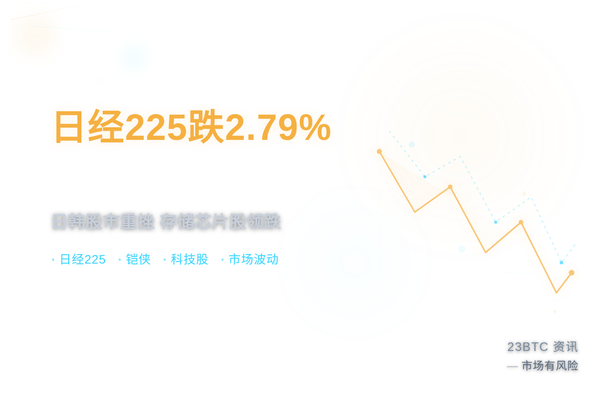 日经225跌2.79%,铠侠重挫14%插图1 日经225跌2.79%,铠侠重挫14%